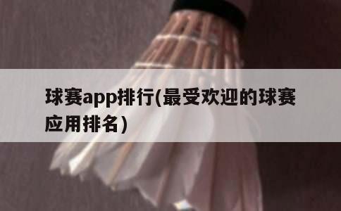 球赛app排行(最受欢迎的球赛应用排名)