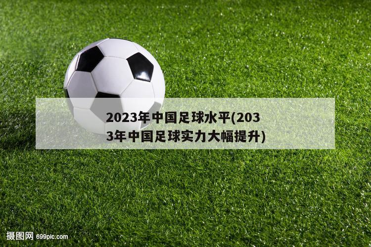 2023年中国足球水平(2033年中国足球实力大幅提升)