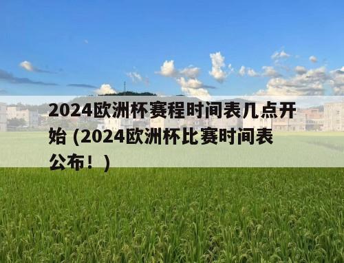 2024欧洲杯赛程时间表几点开始 (2024欧洲杯比赛时间表公布！)